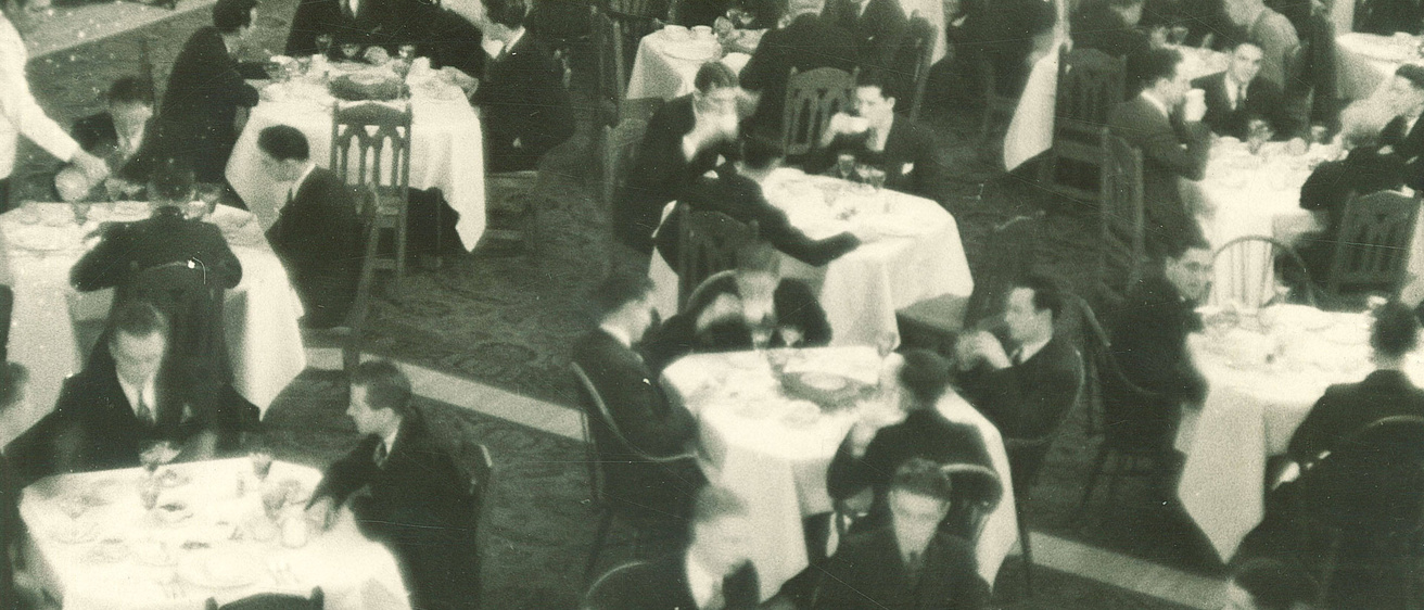 Historic photo of the first Finkbine dinner